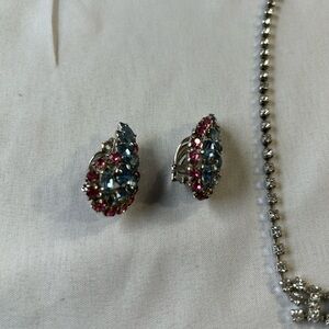 Vintage 60’s Rhinetsone earrings and necklace